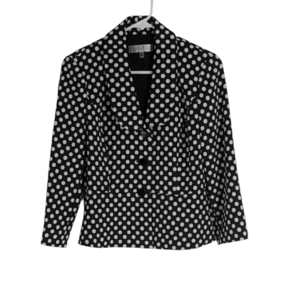Kasper Polka Dot Blazer Size 4 in Great Condition !